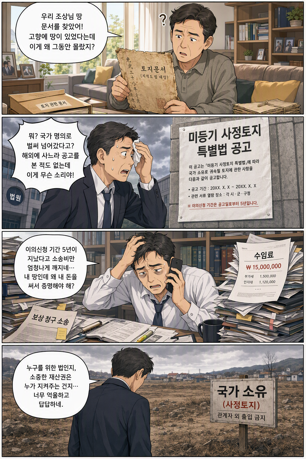 미등기 사정토지 정비를 위한 특별법안 웹툰 1