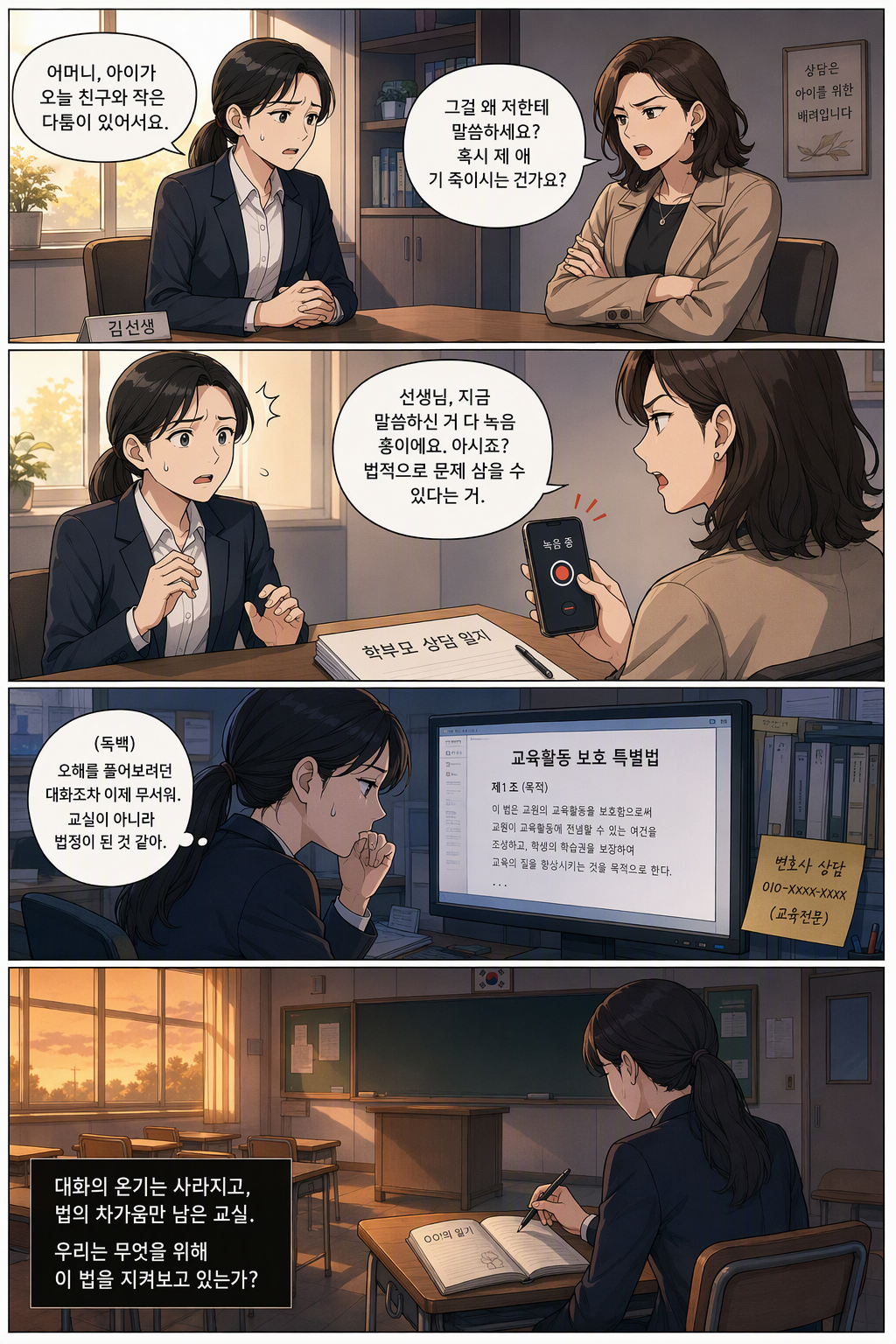 교원의 지위 향상 및 교육활동 보호를 위한 특별법 일부개정법률안 웹툰 1